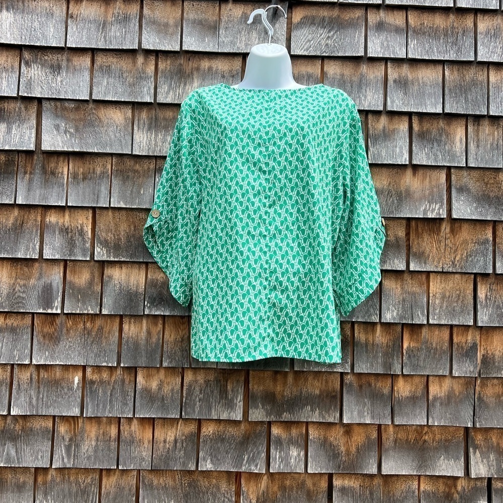 Shein Green Ditsy Floral Top – Plus Size 1X